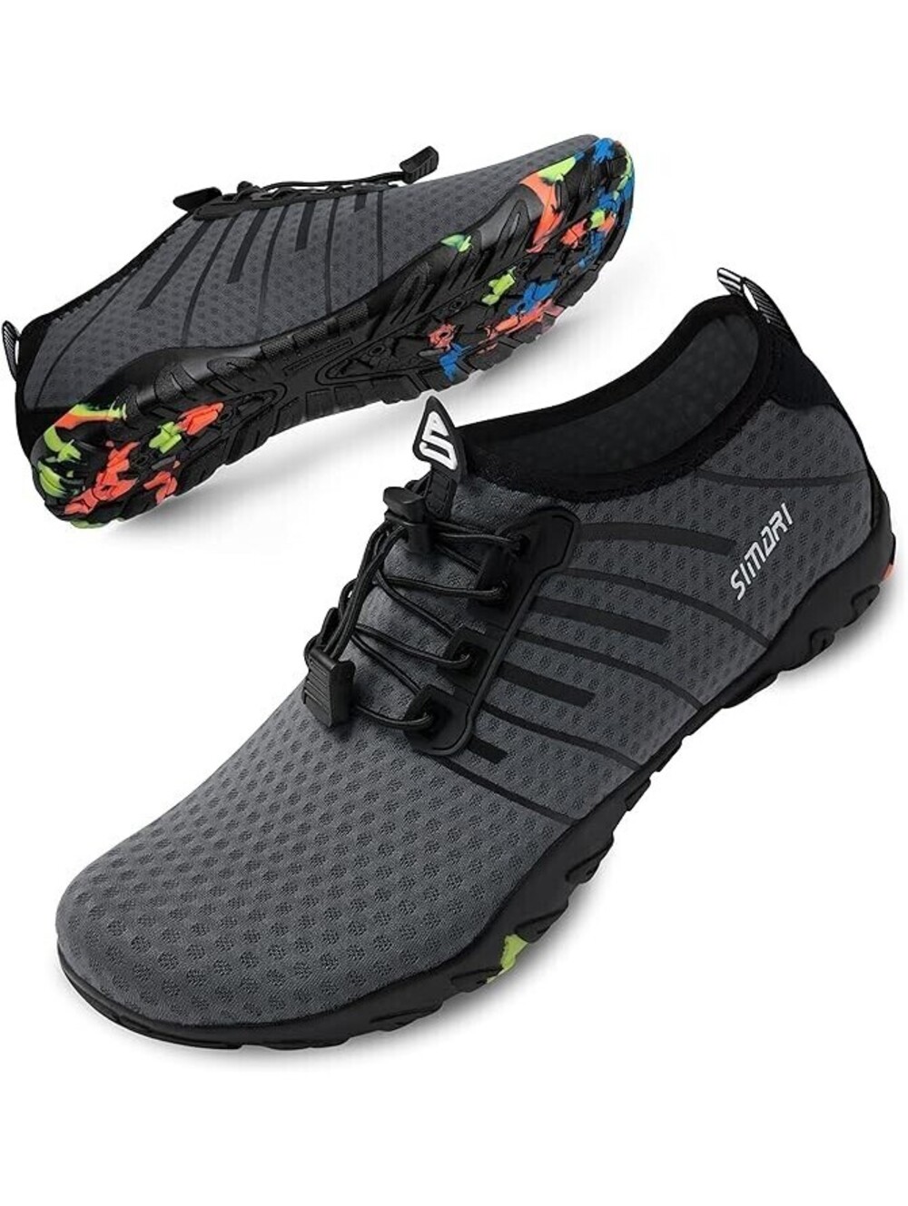 SIMARI Water Shoes Men's 11 Women's 13 Gray Quick Dry Barefoot Beach Swim Shoes